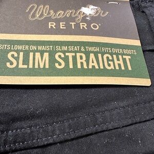 Wrangler Retro Men's Black Straight Slim pants 36x32